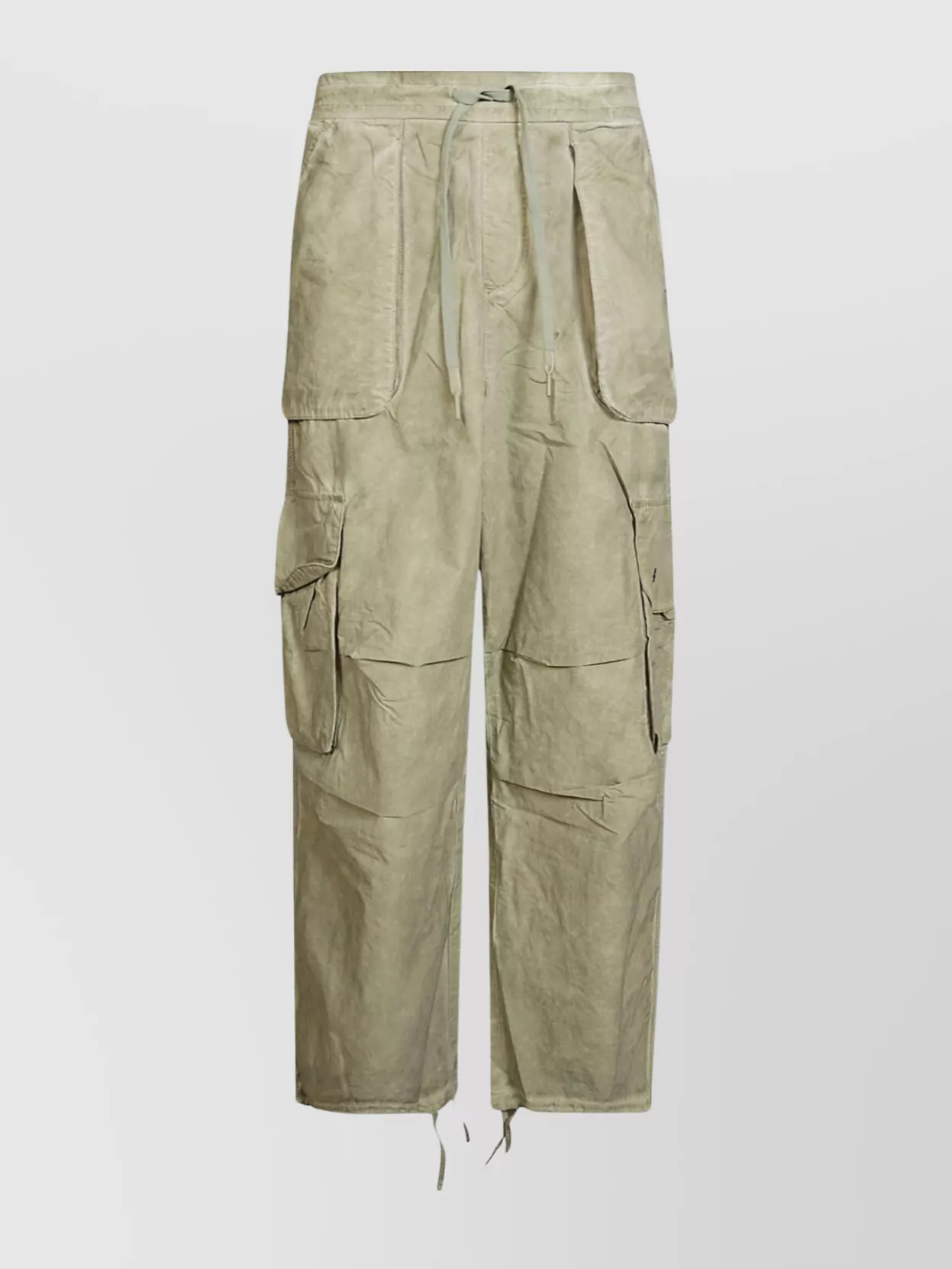 A Paper Kid Cargo Pockets Cuffed Hem Trousers In Green