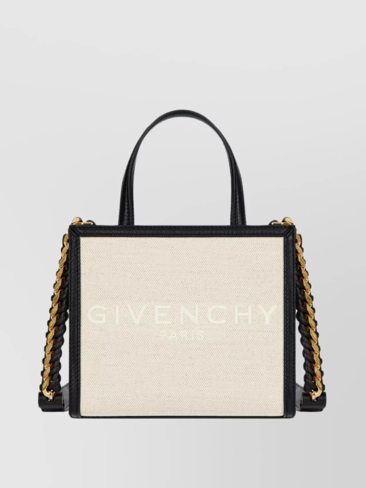 Shop Givenchy Small G Tote In Canvas And Leather