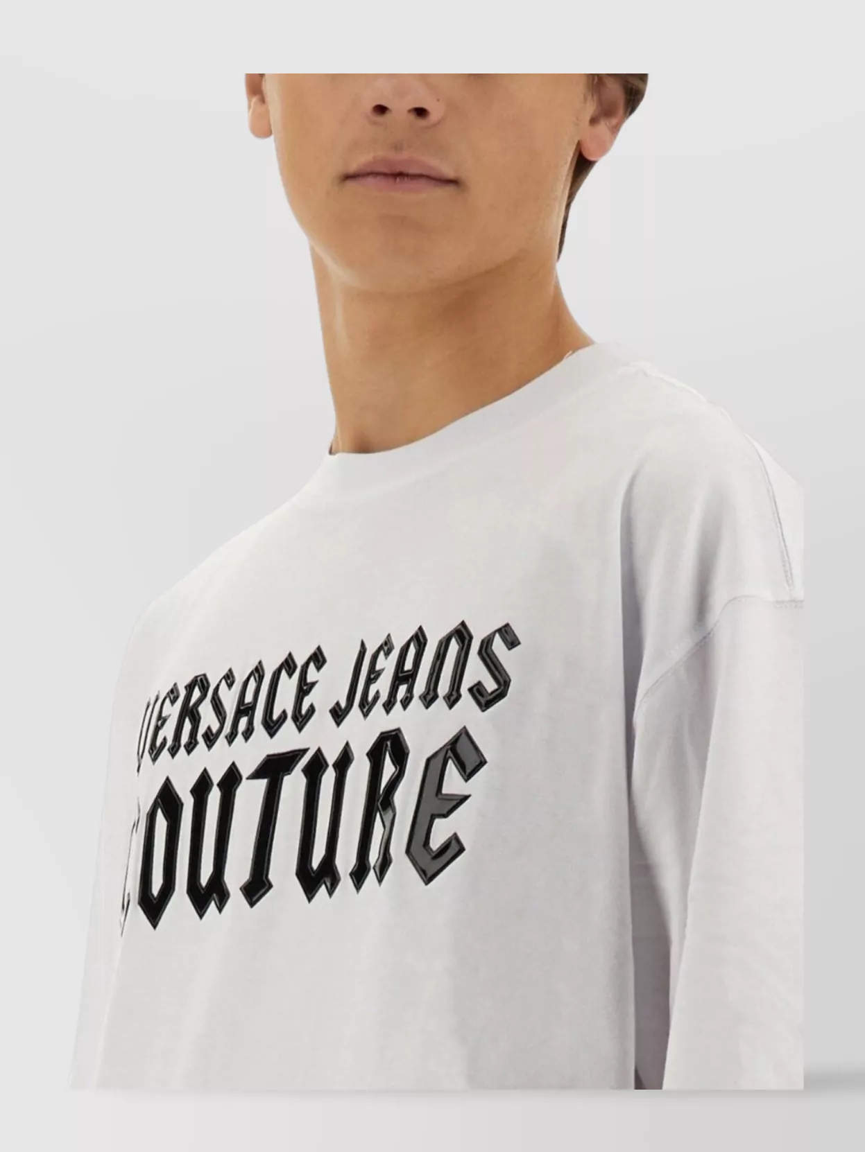 Shop Versace Jeans Couture Gothic Logo Crew Neck T-shirt