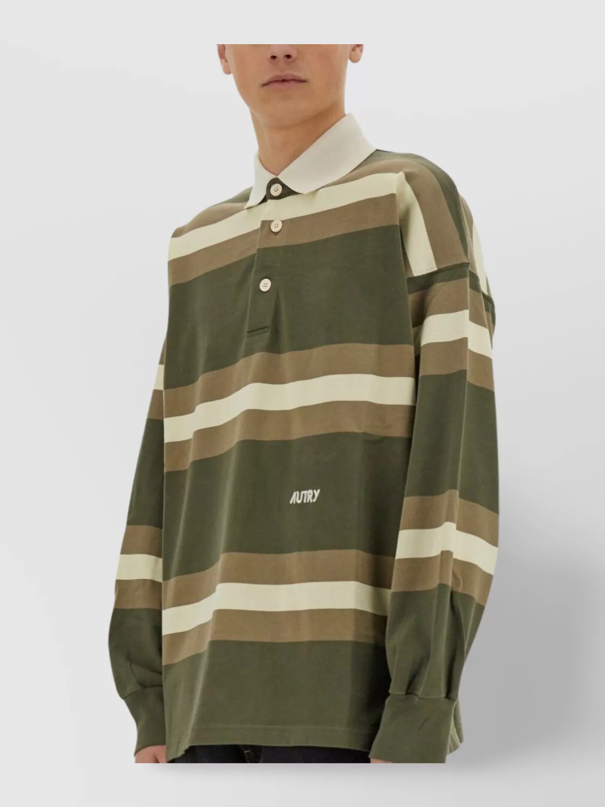 Autry Oversized Striped Polo Long Sleeves