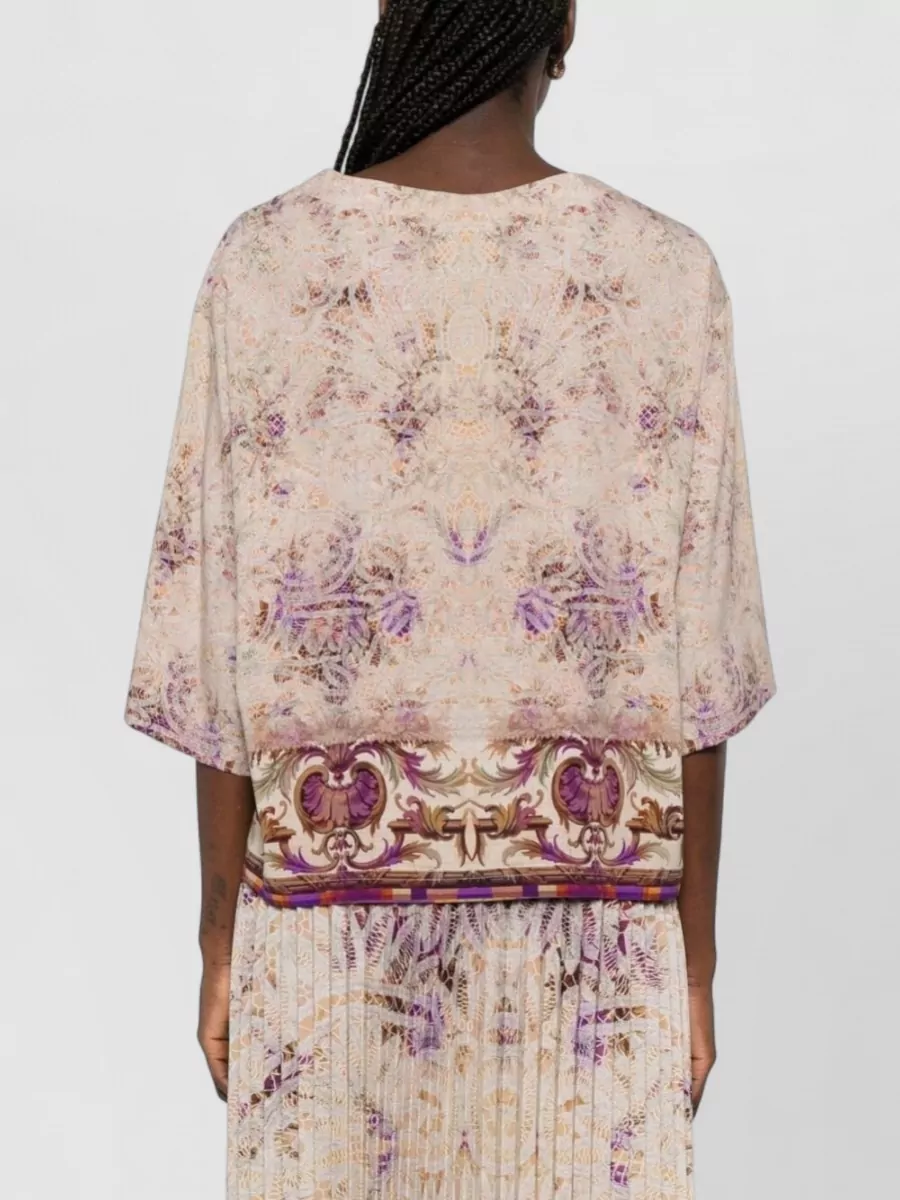 Pierre Louise Mascia Silk Blouse Paisley Pattern Relaxed Fit