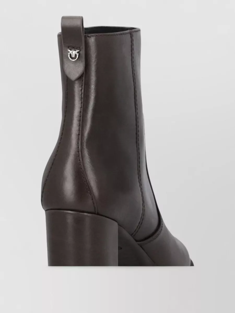 Pinko Leather Platform Ankle Boots