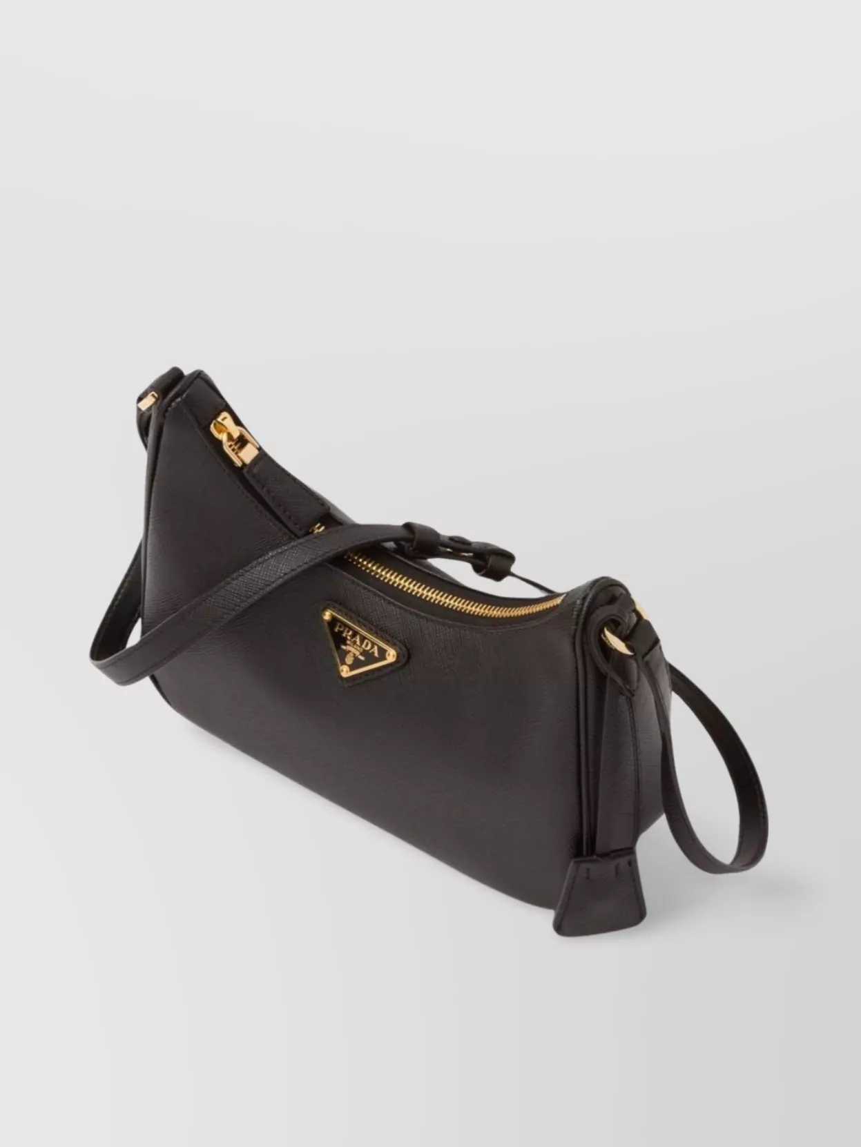 Prada Small Leather Shoulder Bag Saffiano In Black