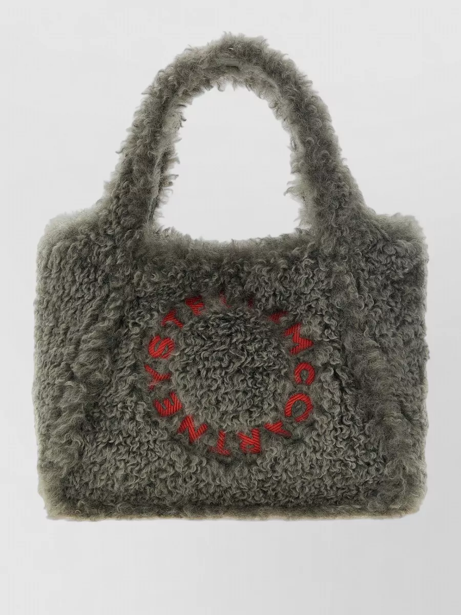 Stella Mccartney stella logo shearling shoulder bag