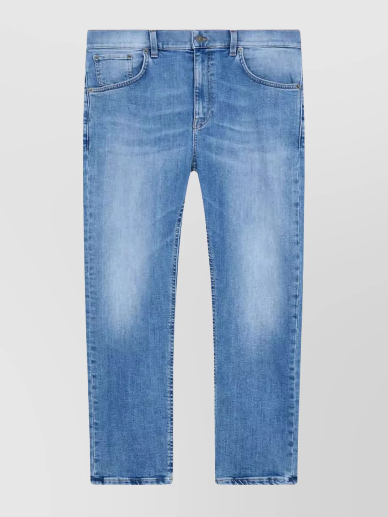 Dondup Alex Faded Belt Loops Trousers In Blue