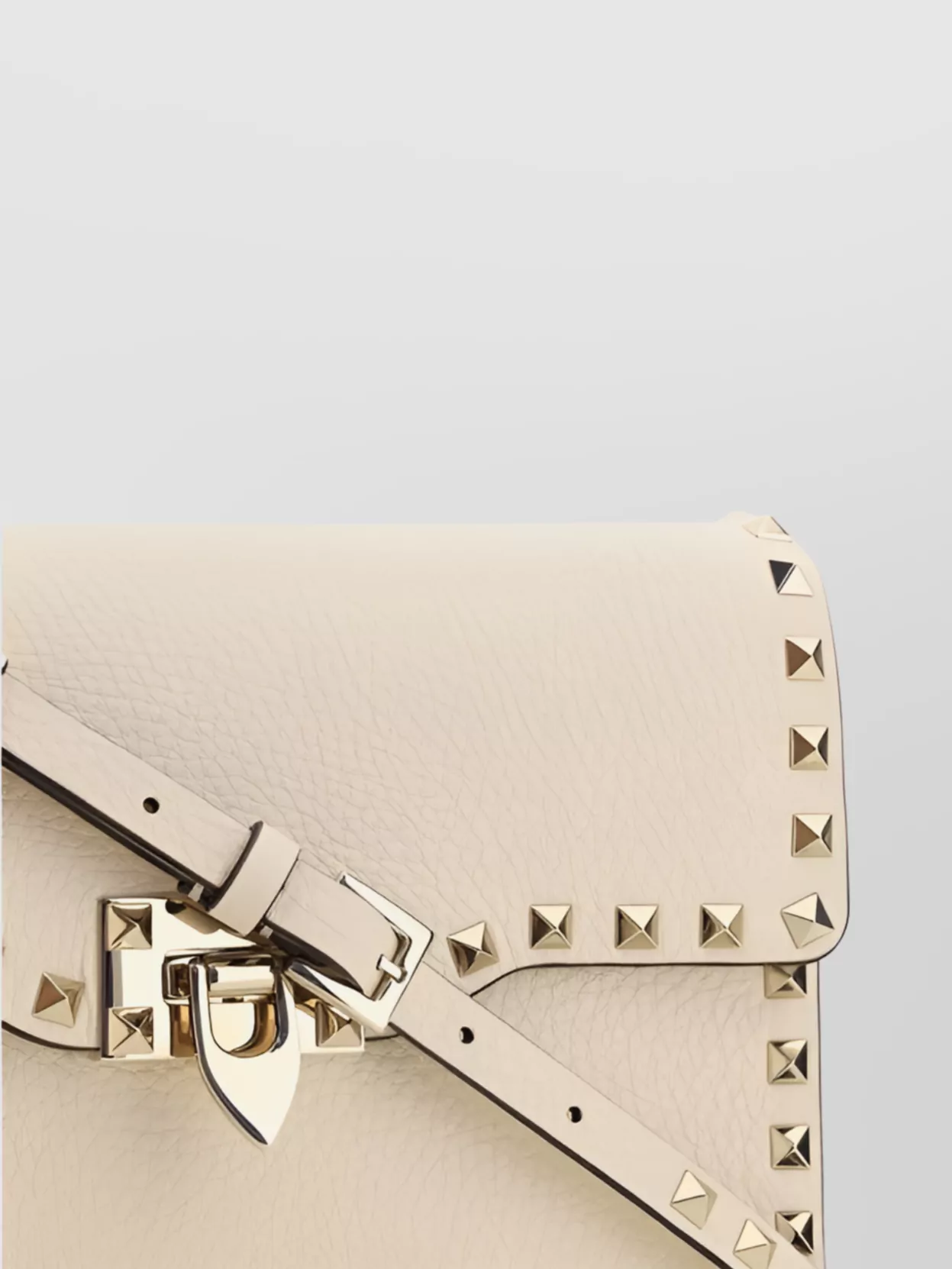 Valentino Garavani Rockstud Small Shoulder Bag In Light Ivory