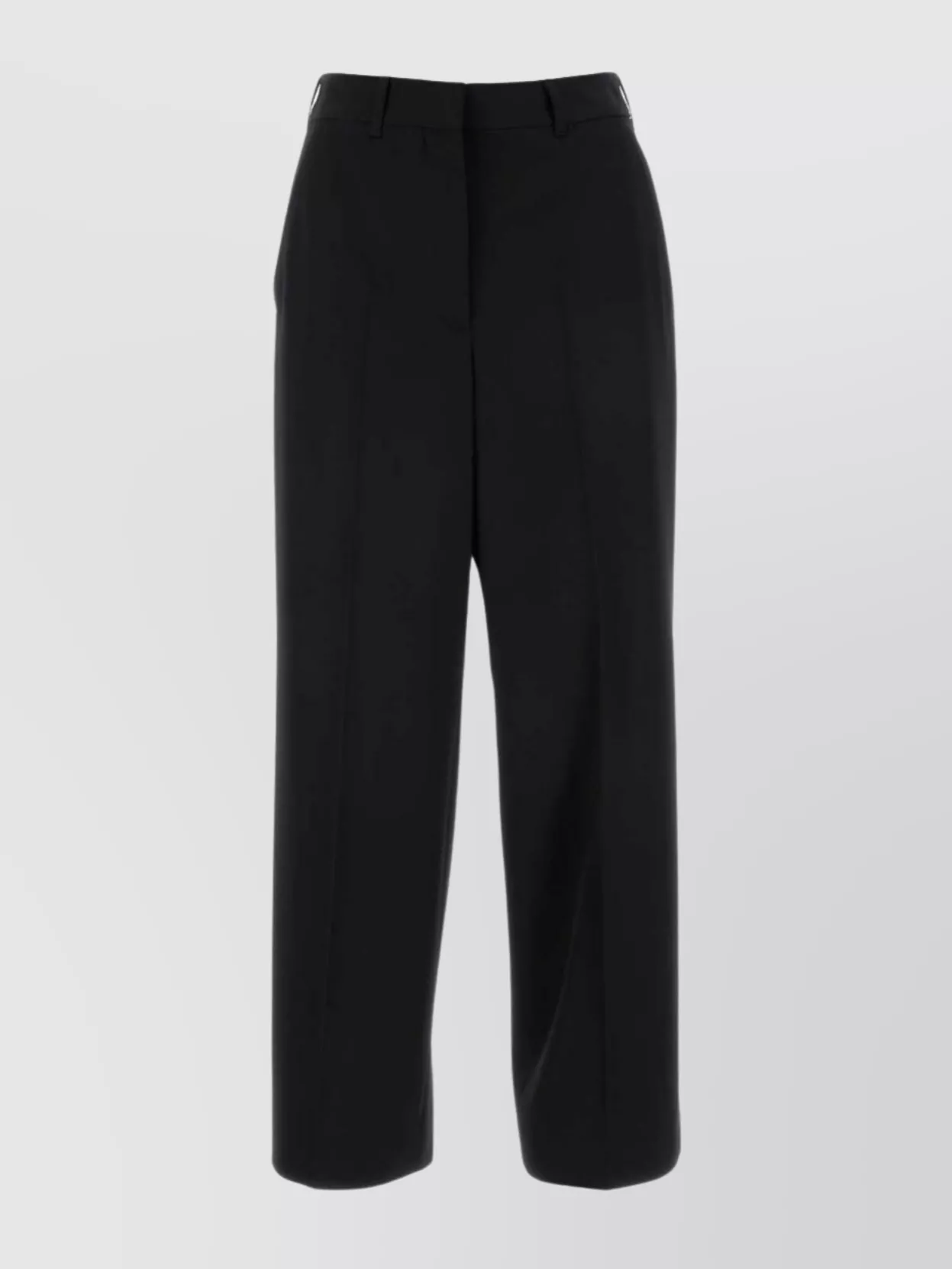 Shop Stella Mccartney Wool Pleated Wide Leg Pant In Black