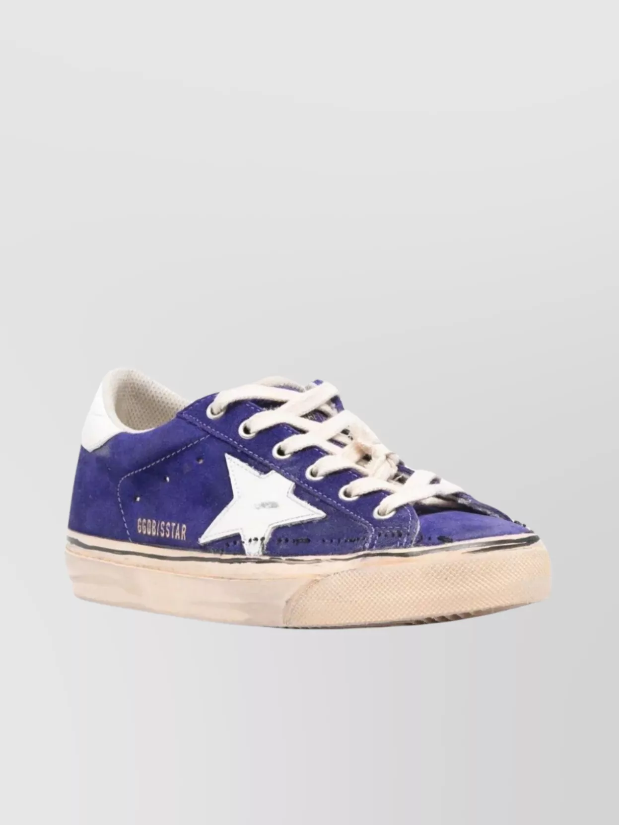 Golden Goose Distressed Sneakers With Suede Star Patch In Purple