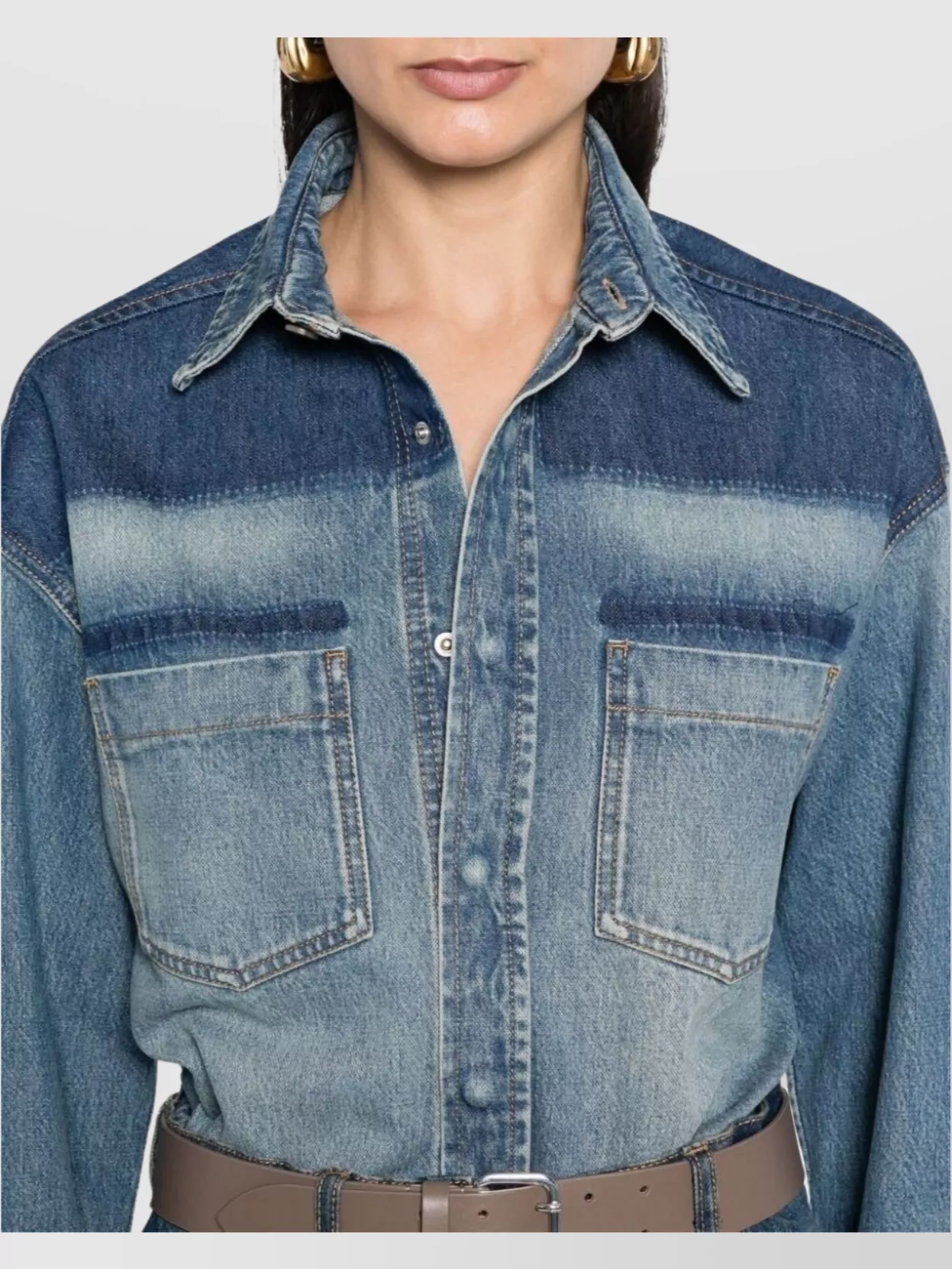 Victoria Beckham Women Camicia In Denim Schiarito In Blue