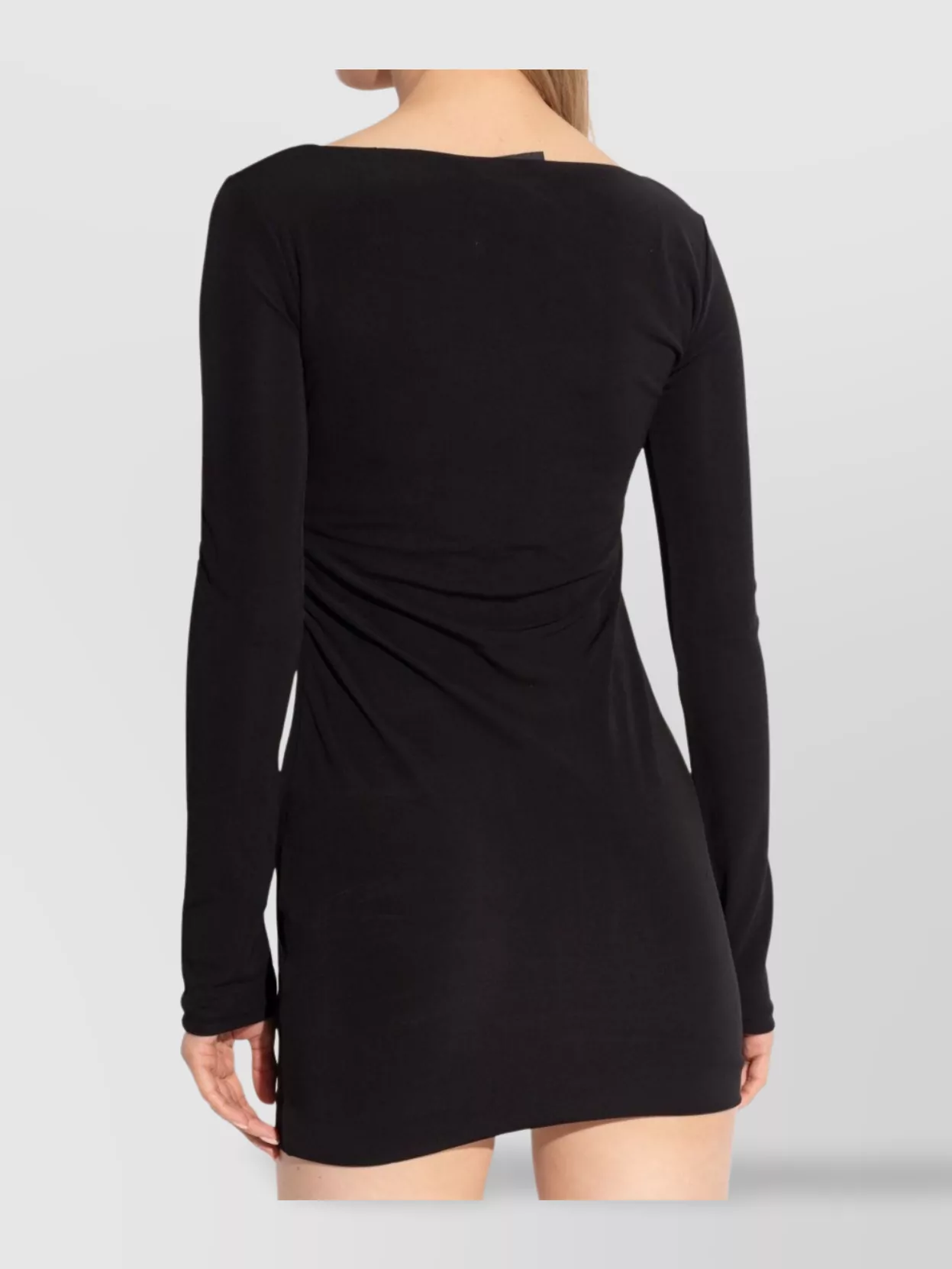Dsquared2 Sleeve Square Neckline Rhinestone Mini Dress