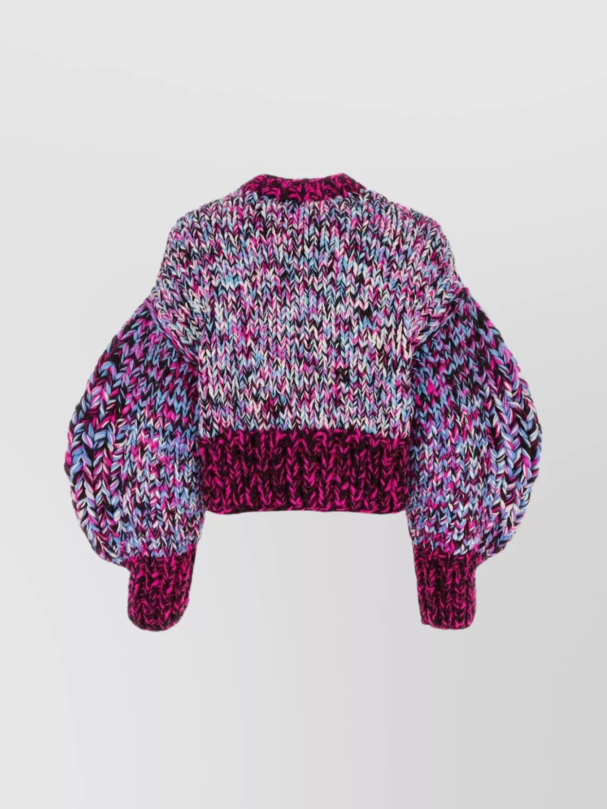 Shop Loewe Cropped Puffed Sleeves Wool Sweater