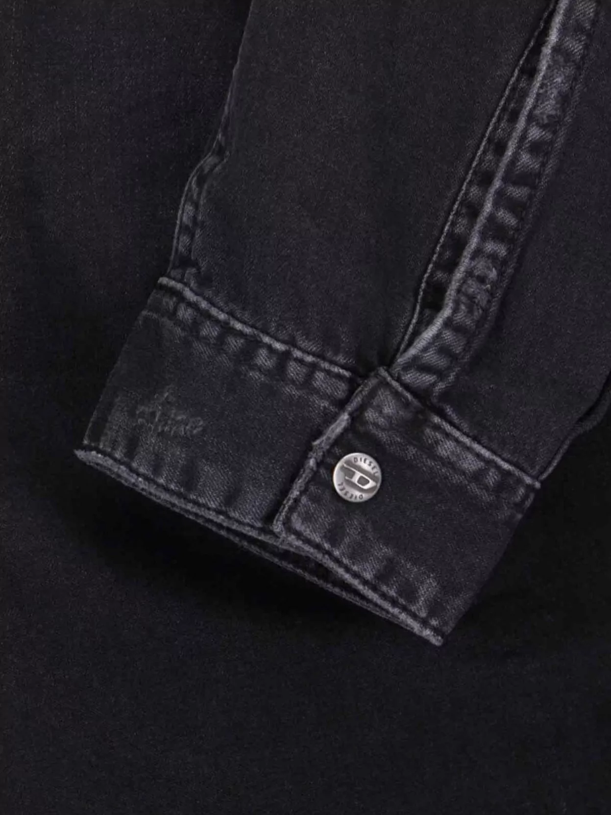Diesel Long Sleeve Shirt With Point Collar And Buttoned Cuffs In Blue