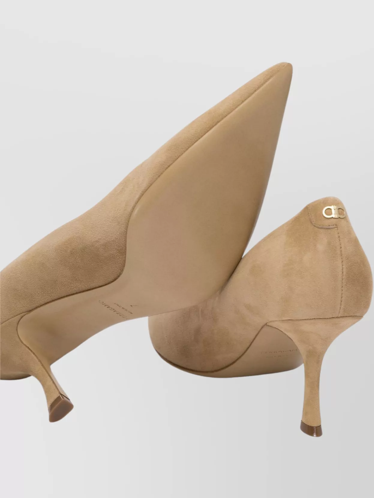 Ferragamo Pointed Toe Stiletto Heel Suede Pumps