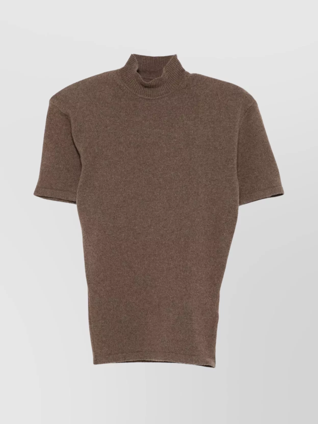 Jacquemus Short Sleeve Mock Neck Top With Shoulder Pads