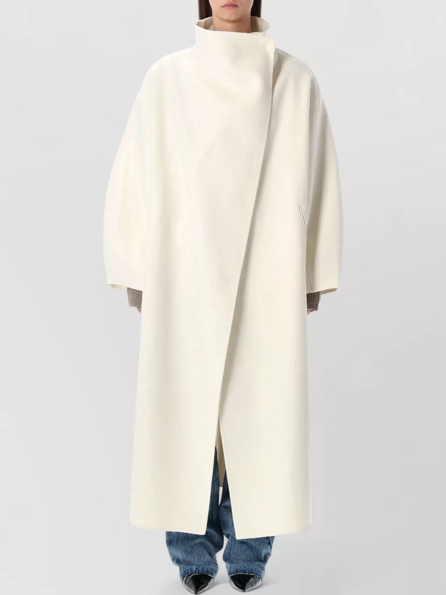The Frankie Shop wool maxi oversized funnel neck coat
