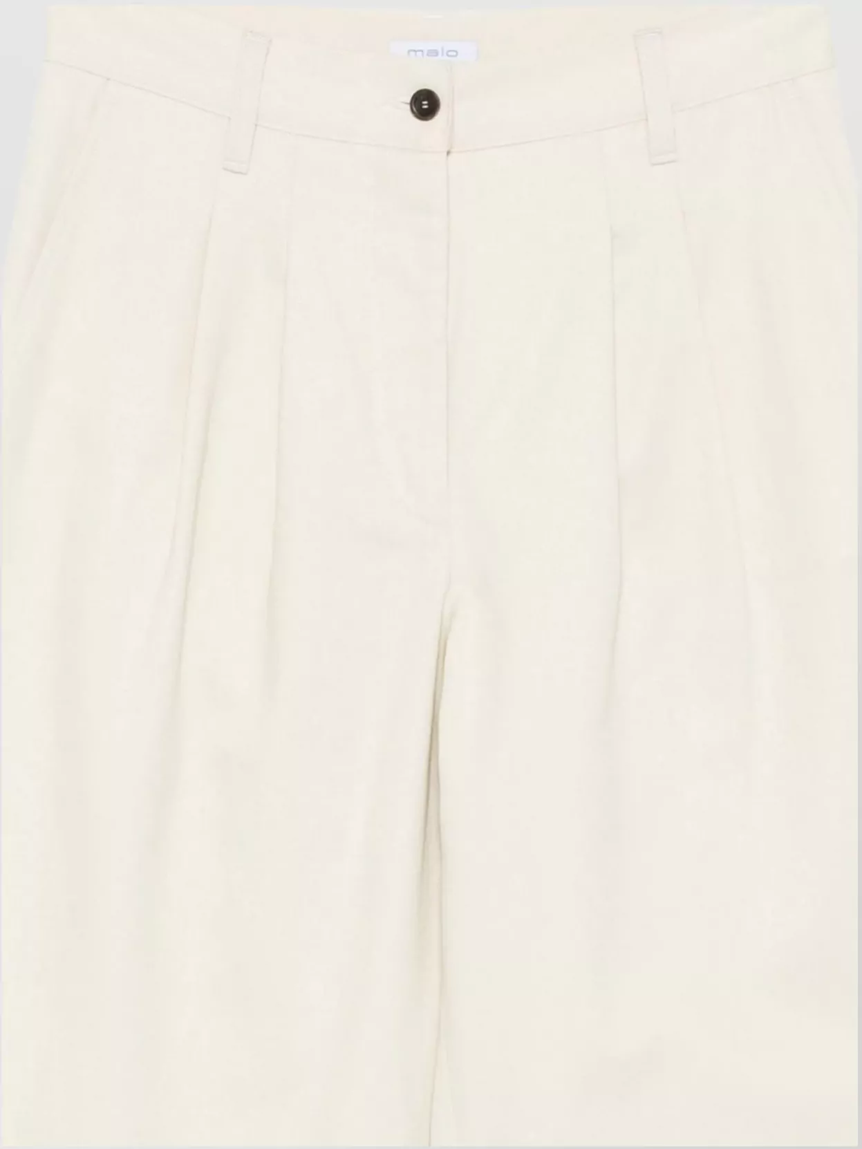 Malo Wide Leg Pleated Trousers And Pockets In Neutral