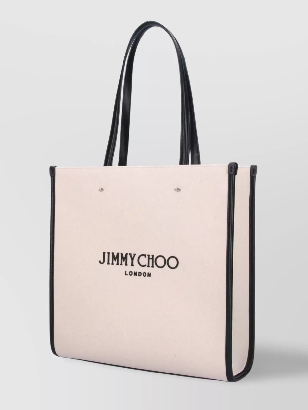 JIMMY CHOO TOTE BAG WITH DUAL HANDLES AND CONTRAST TRIM