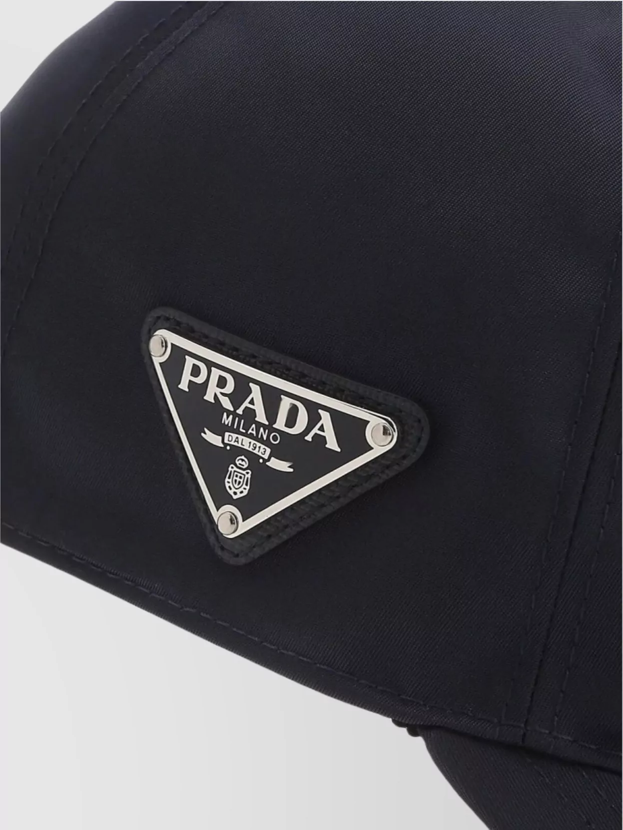 Prada Curved Peak Nylon Baseball Cap