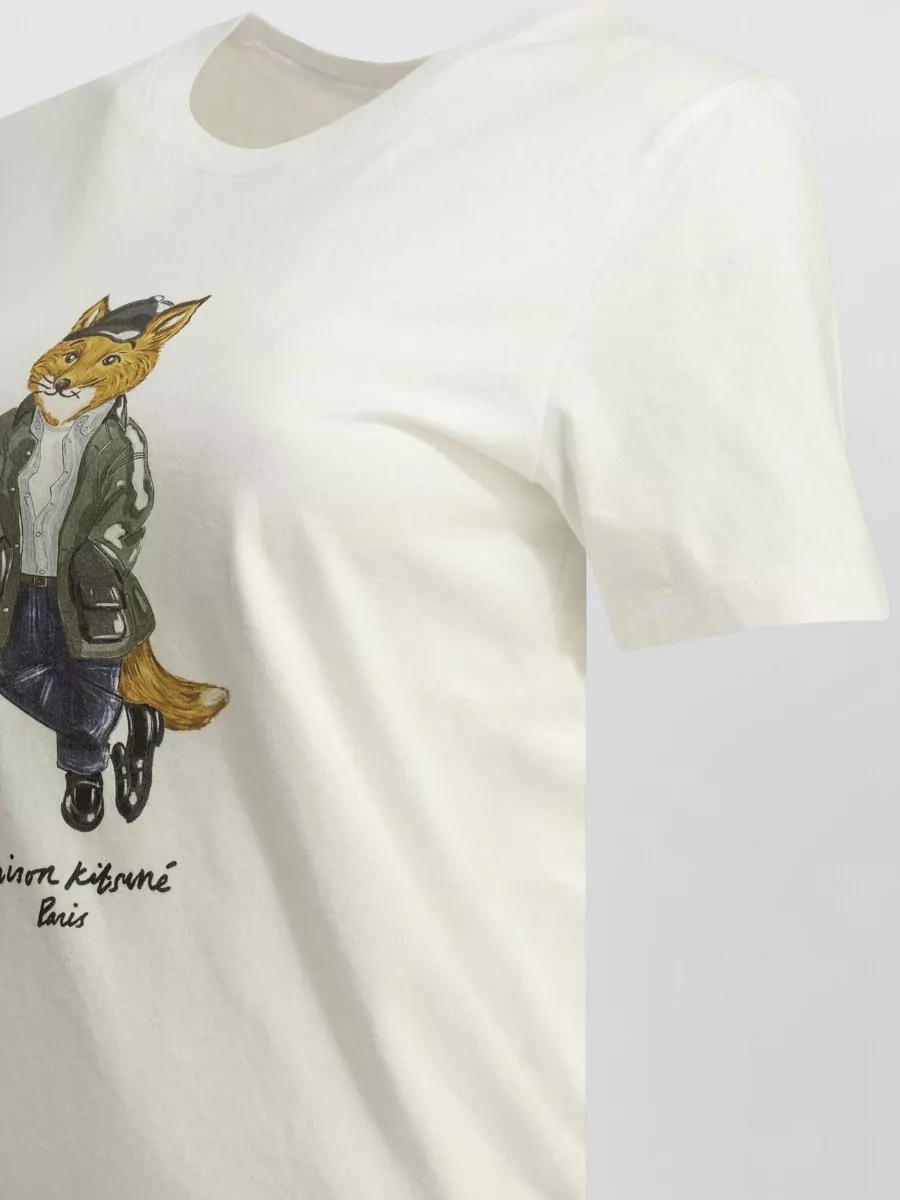 Maison Kitsuné Cotton Logo-Print Crew-Neck T-Shirt