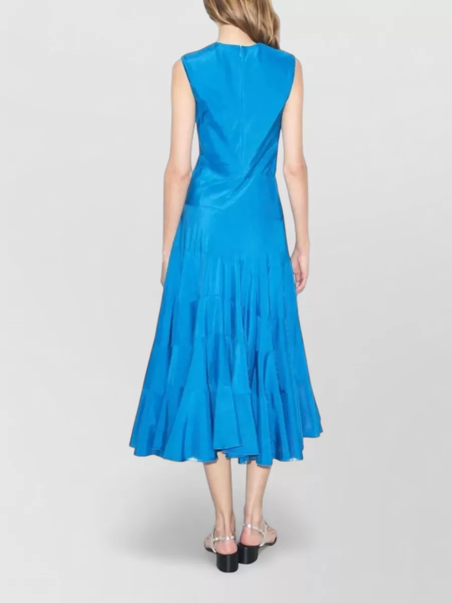 Tory Burch Silk Sleeveless A-Line Midi Dress