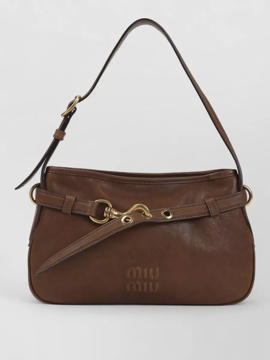 Miu Miu Pocket Leather Shoulder Bag