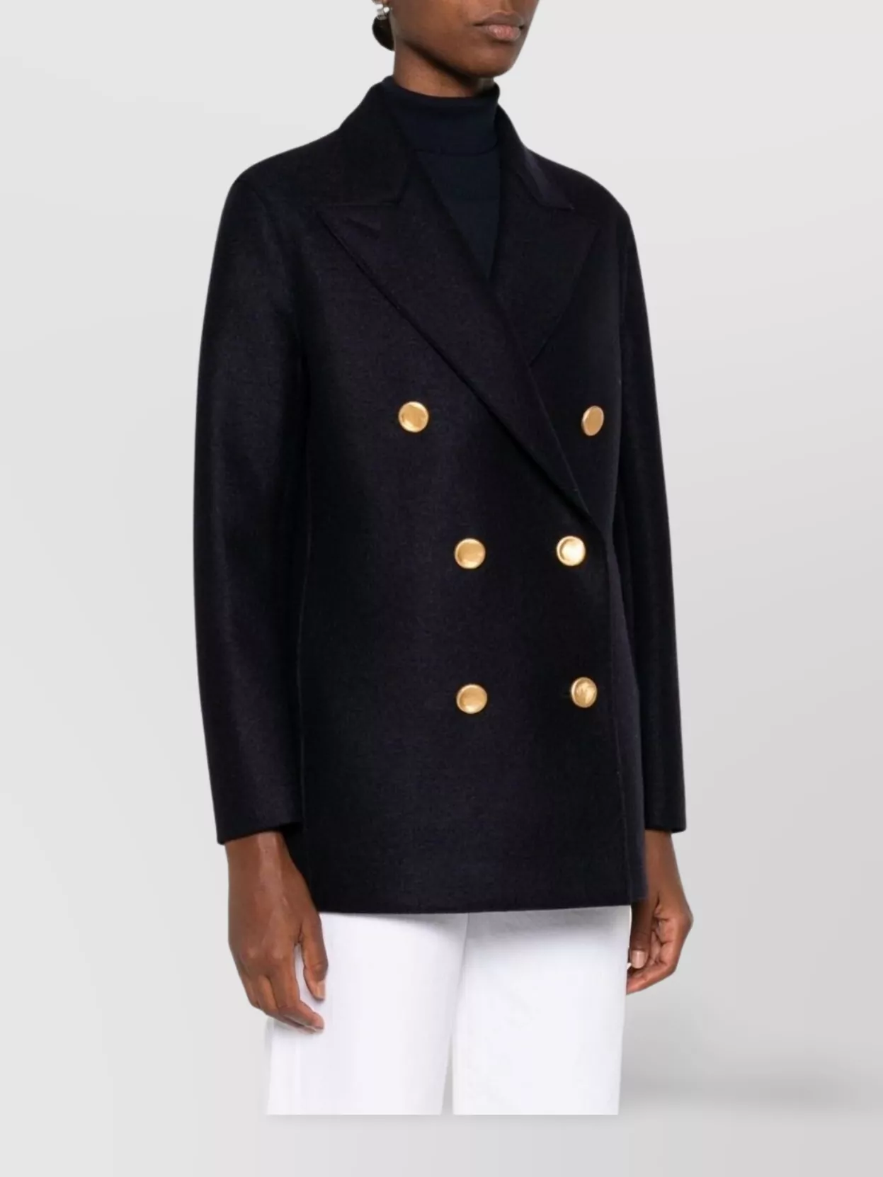 Harris Wharf London Double-Breasted Coats With Notched Lapels And Side Pockets