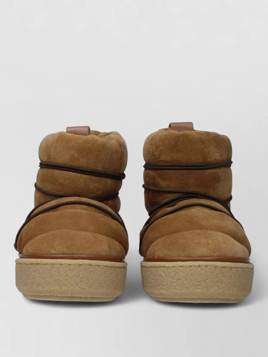 Isabel Marant suede leather quilted lace-up ankle boots