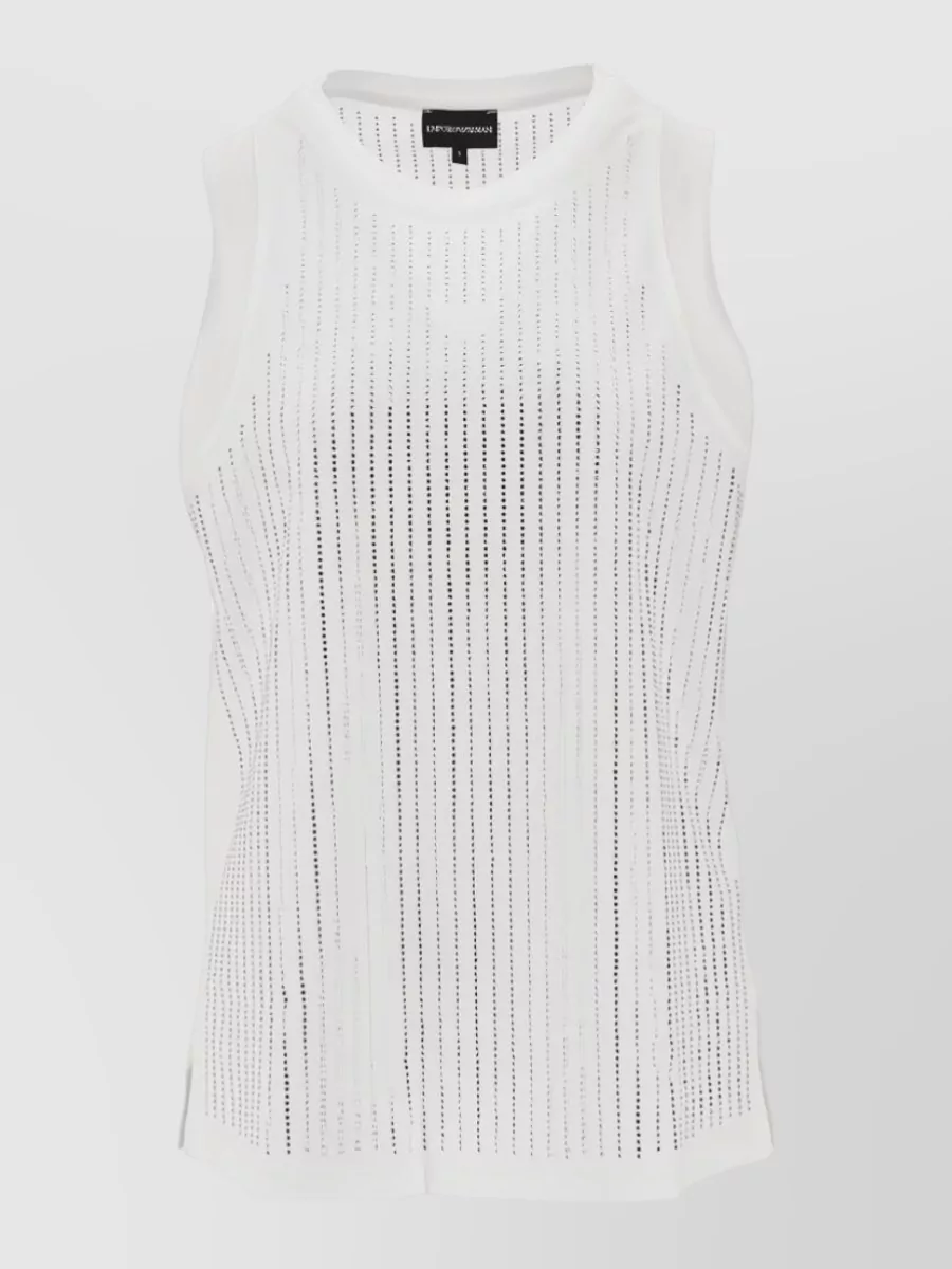 Emporio Armani Cotton perforated tank top