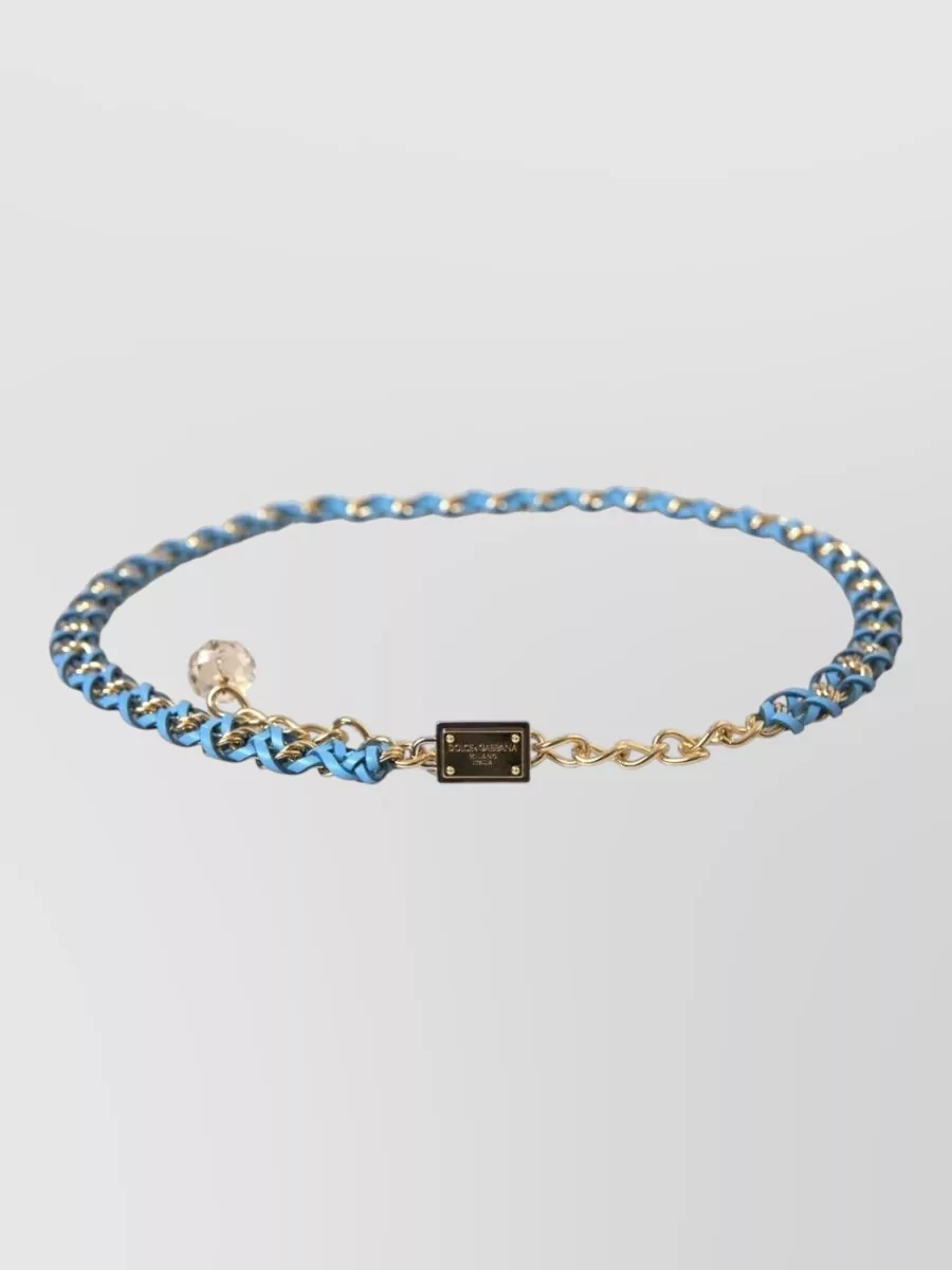 Dolce&Gabbana leather braided chain waist belt