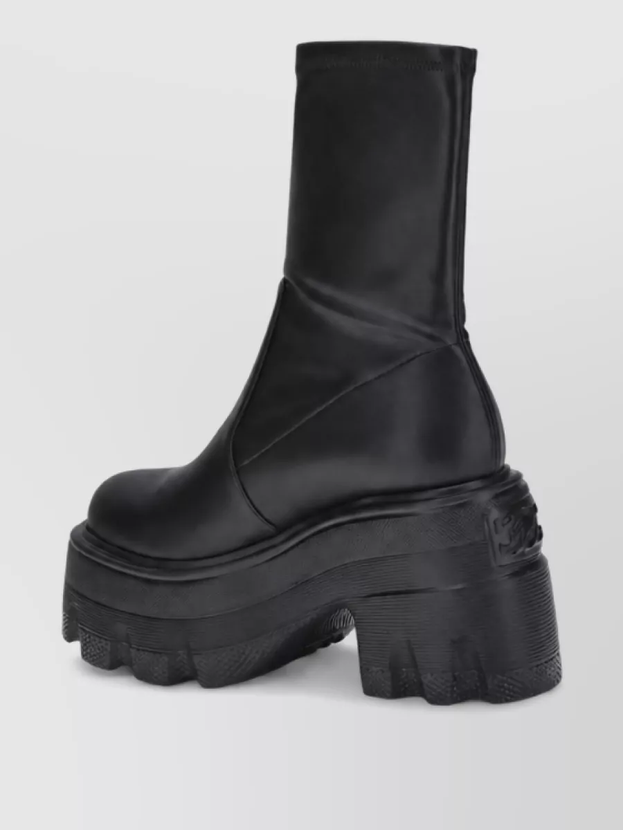 Casadei Platform Faux Leather Ankle Boots