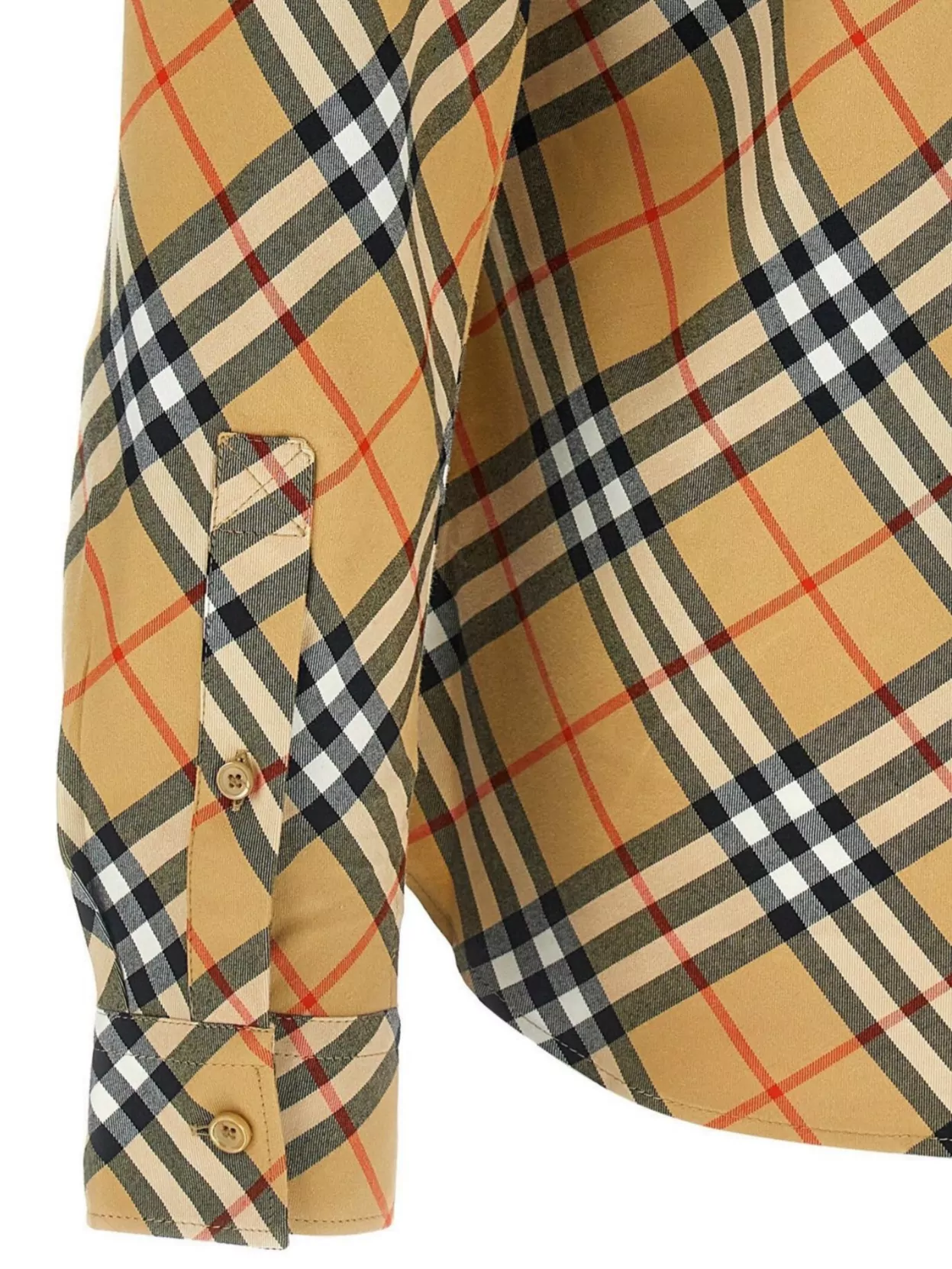 Burberry Checked Pattern Long Sleeve Button-Down Shirt