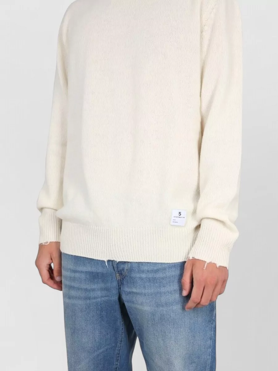 Department Five Virgin Wool Ribbed Cross-Neck Jumper