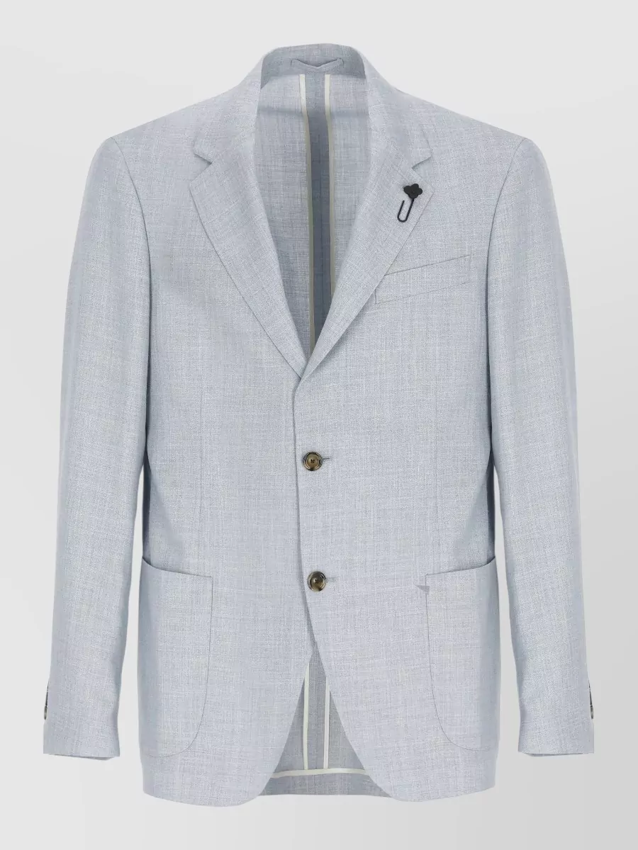 Lardini single-breasted wool silk linen blazer