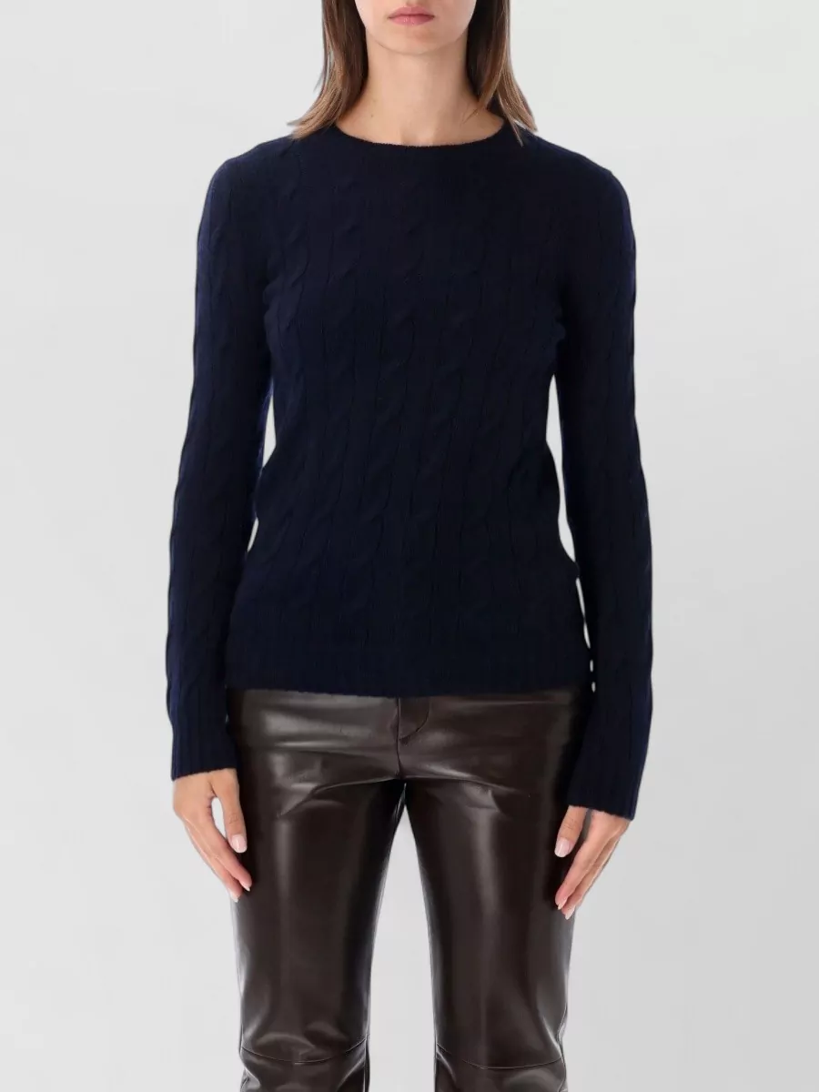 Ralph Lauren Cashmere cable-knit slim-fit crewneck sweater