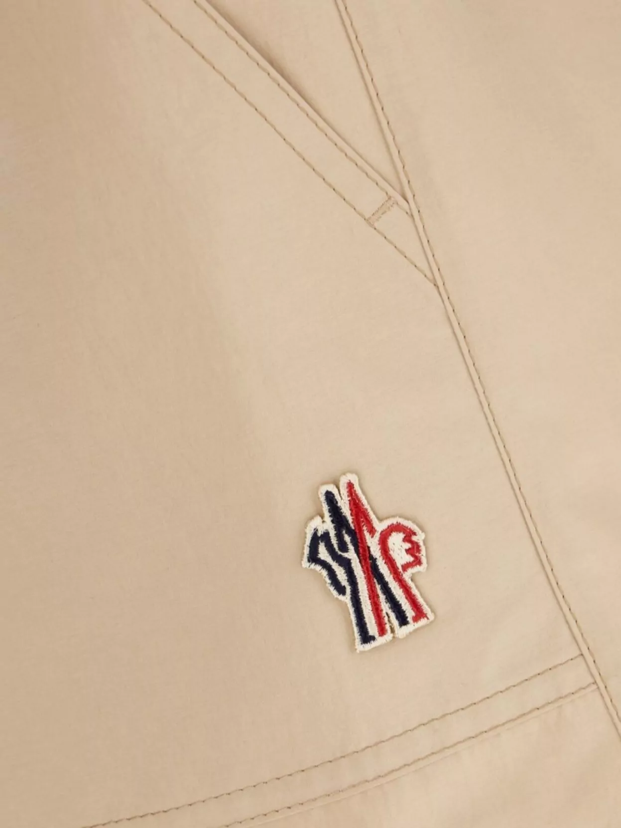 Moncler Elastic Waistband Shorts Side Pockets In Neutral