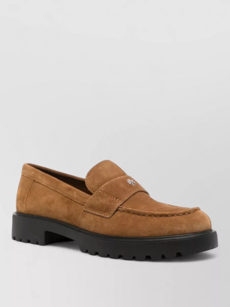 Tory Burch leather lug sole loafers