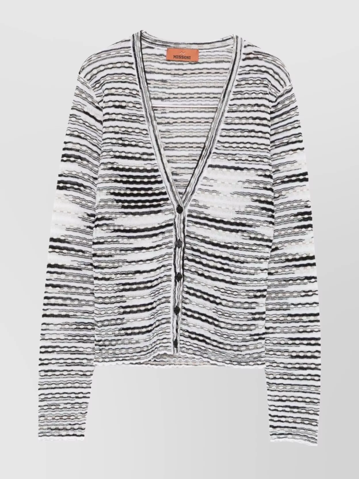 Missoni Striped V-neck Long Sleeve Knit Cardigan
