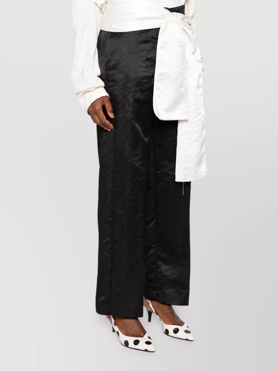 Forte Forte Satin Wide-Leg High-Waisted Trousers