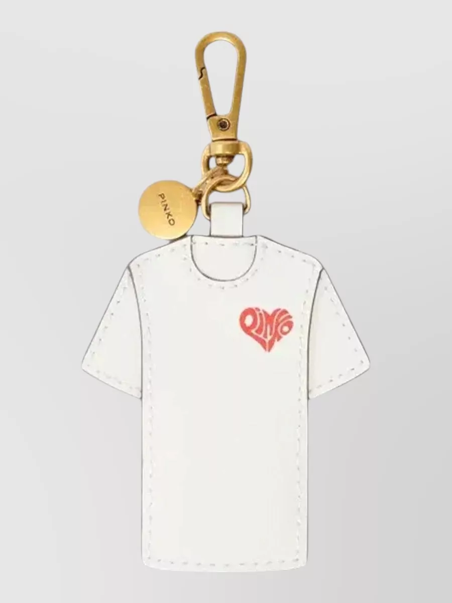 Pinko leather printed keychain