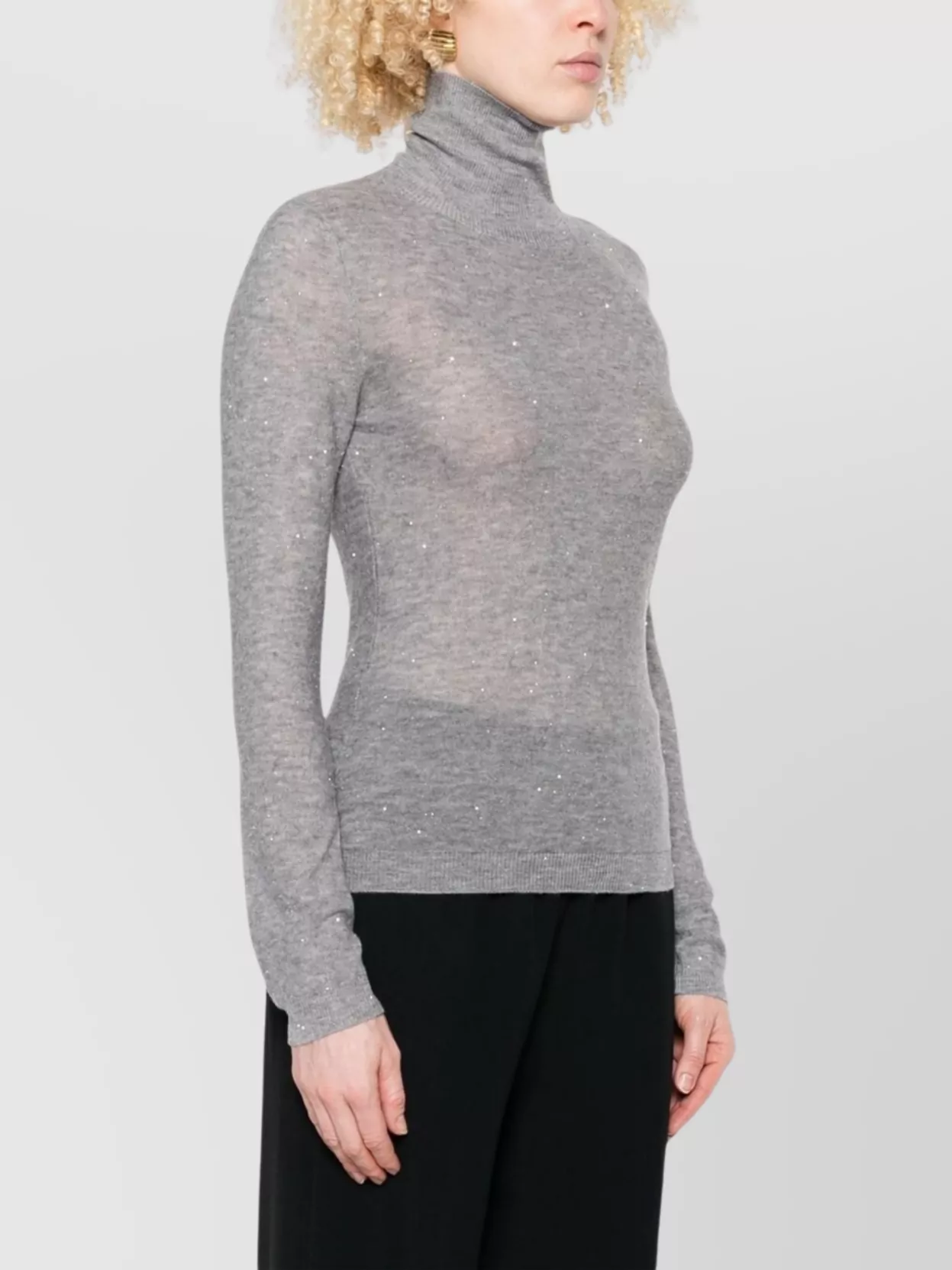 Fabiana Filippi Turtleneck Knit Sweater Sparkle Detail
