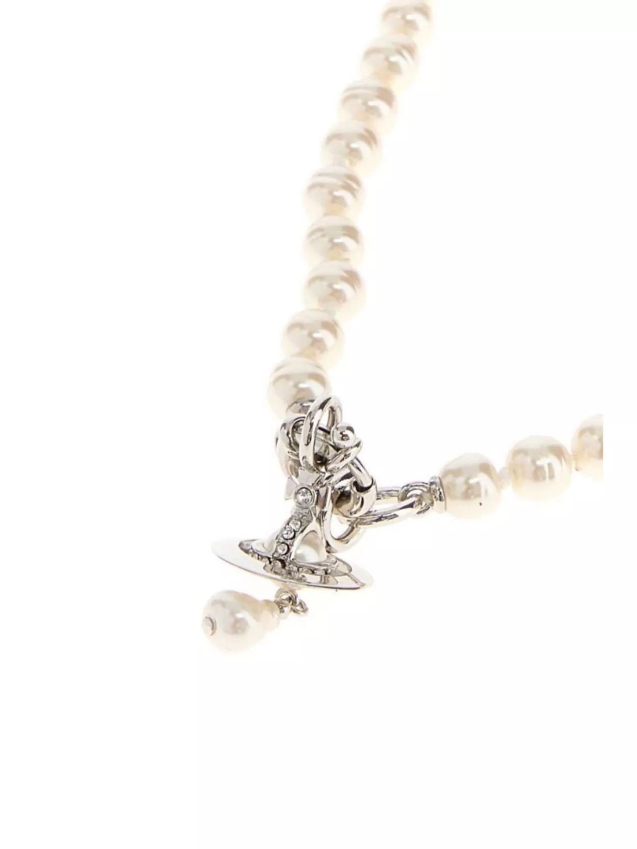 Vivienne Westwood Aleksa Necklace With Pearl Bead Pendant In White