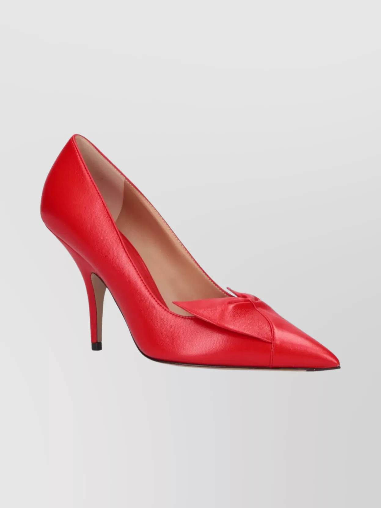 Ferragamo Pointed-toe Pump With Mid-height Stiletto Heel In Red