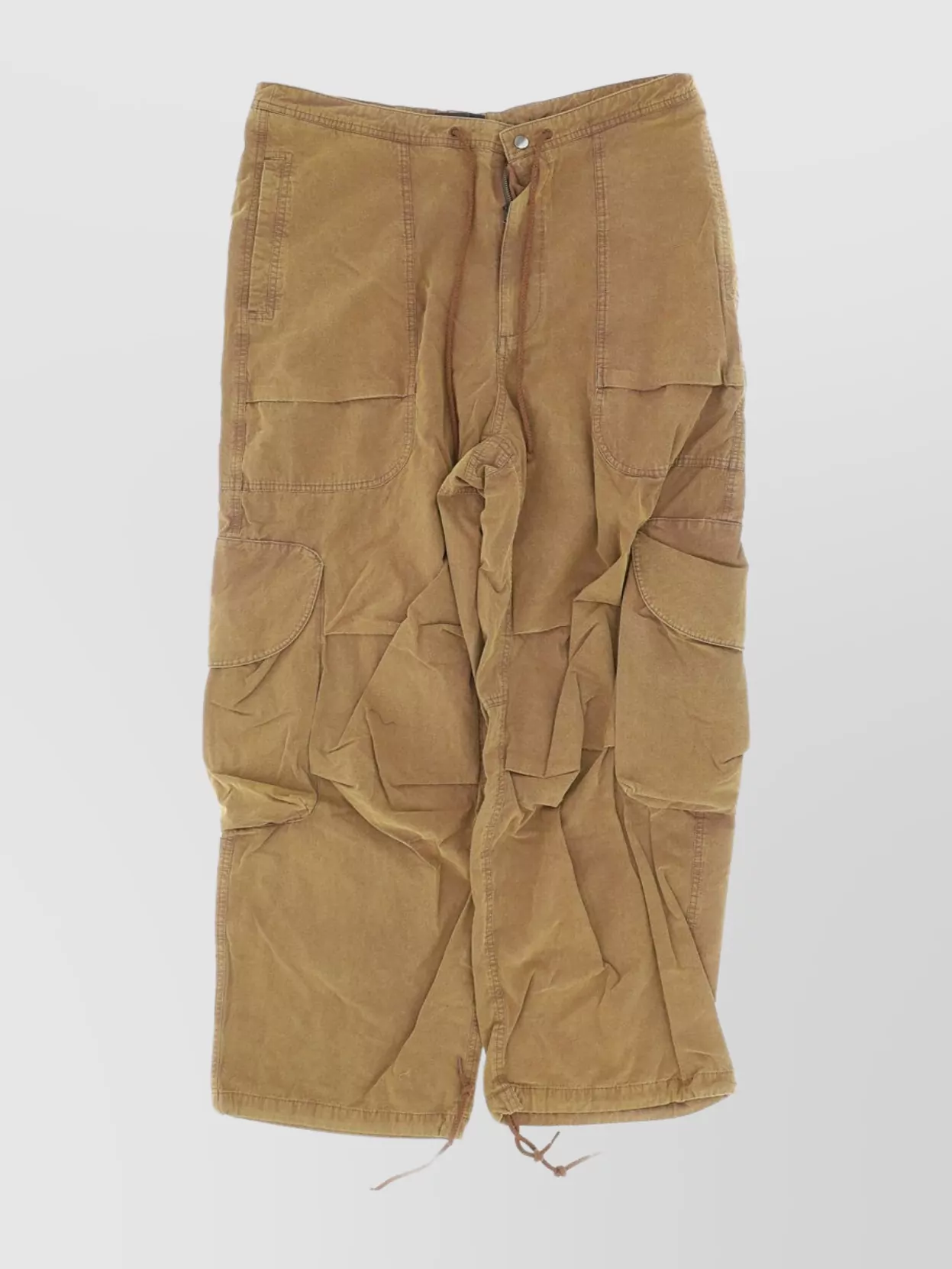 Entire Studios Cargo Canvas Trousers With Adjustable Leg Openings In Brown