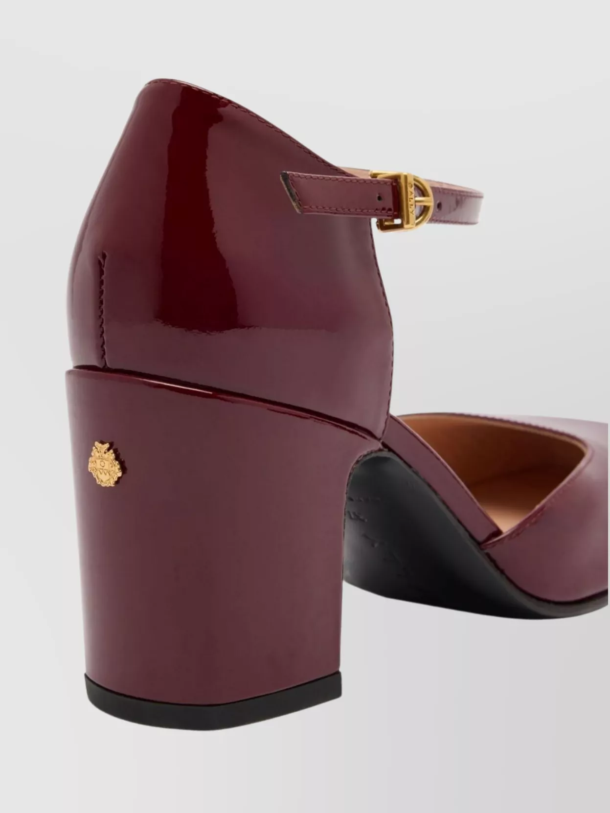 Bally Square Toe Block Heel Pumps With Gold Hardware