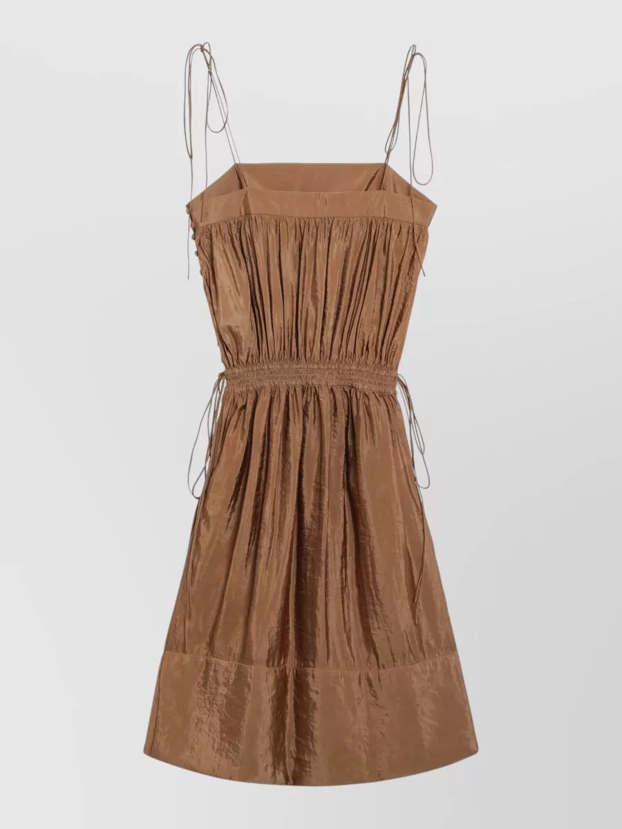 Saint Laurent Satin Multi-Strap Midi Dress