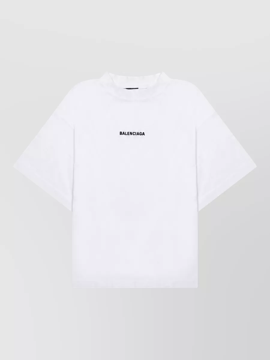 Balenciaga Logo Print Short Sleeve Crew Neck Top