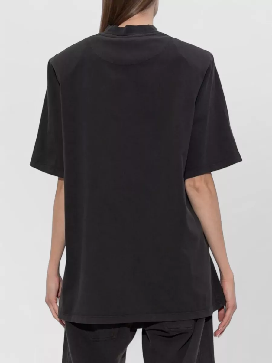 The Attico Short Sleeve Oversized T Shirt Ribbed Neckline