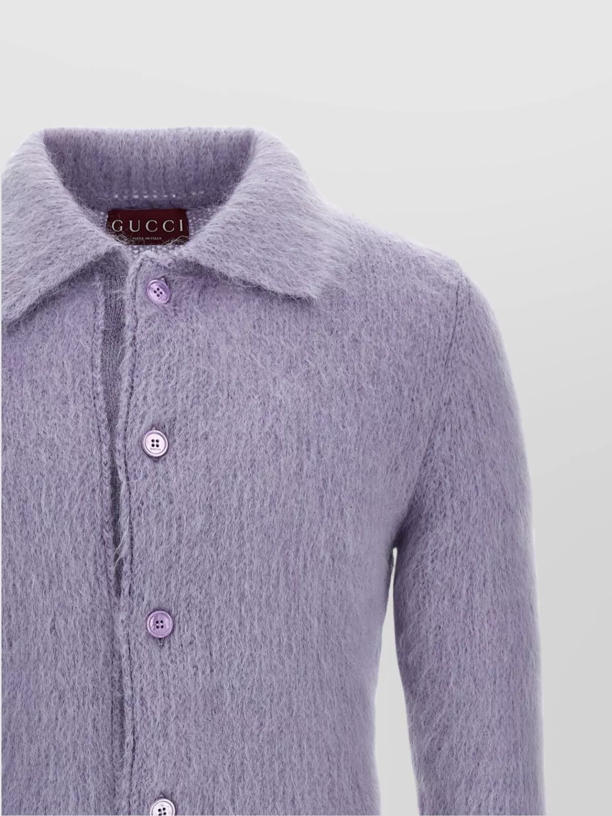 Gucci Long Sleeve Ribbed Hem Knit Cardigan