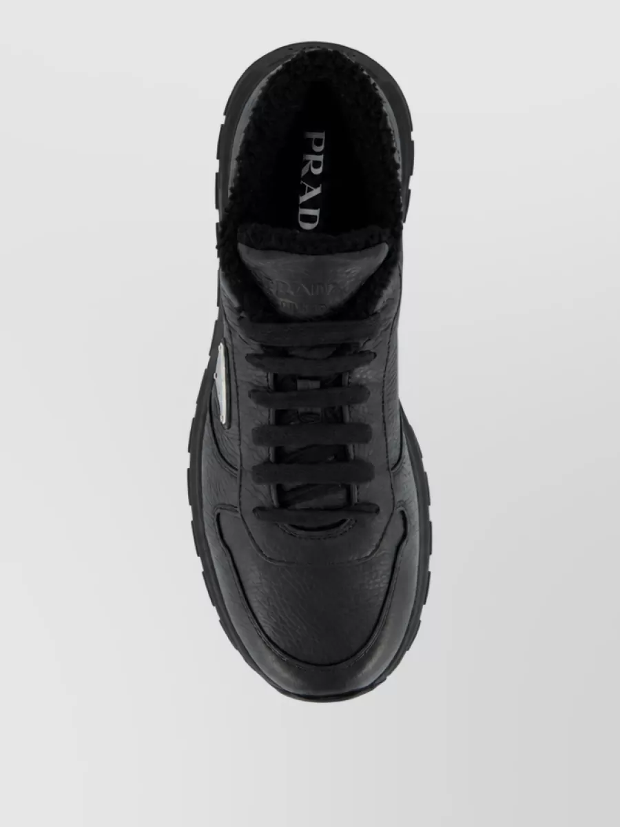 Prada Leather Low-Top Sneakers