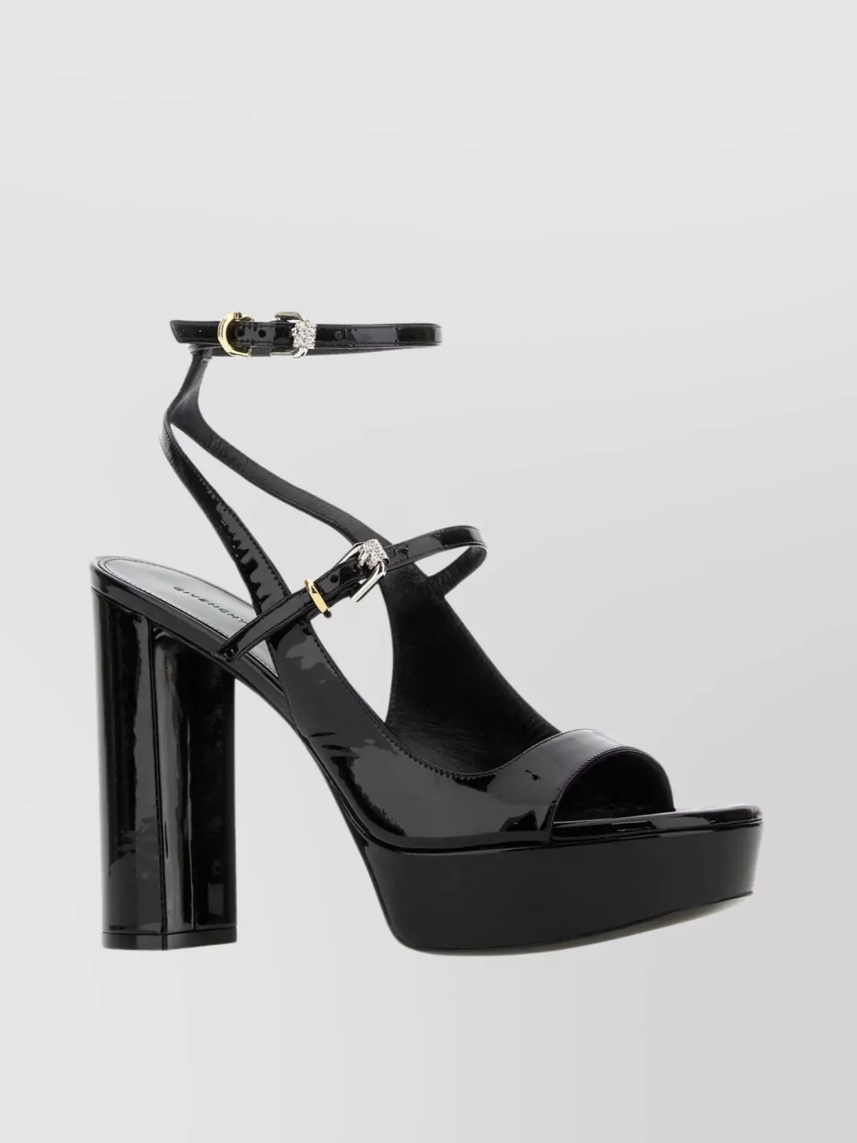 Shop Givenchy Thick Heel Leather Platform Sandals In Black